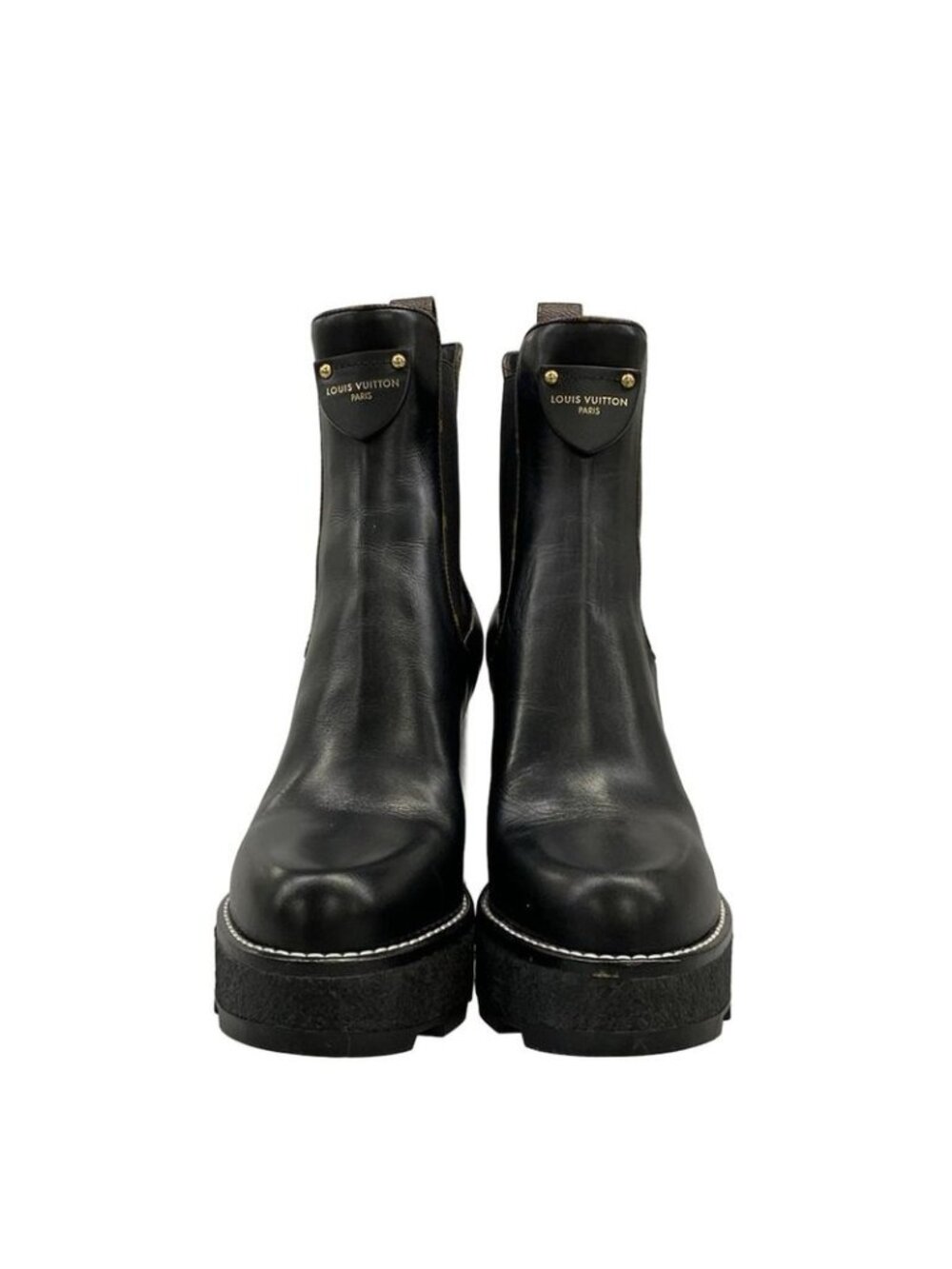 Louis Vuitton Short Boots 36.5 Black Monogram Canvas Leather - Picture 5 of 11